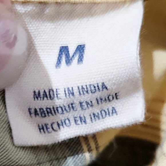 Red Head Shirt Mens Size Medium Short Sleeve Button Up yellow Plaid 100% Cotton - Picture 8 of 8